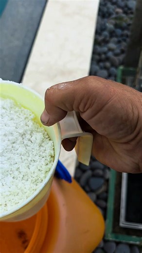 1.7K views · 20 reactions | Add stabilizer to this 50,000 gallon residential pool with me! This will get me from 0 ppm to 50 ppm. The pool was leaking so that is why the cya is 0. I do not use liquid cya. I go through 100lbs of granular cya every month or so depending on the season. #adventuresofthepoolgirl #swimmingpoolservice #floridapoolservice #poolexpert #bigpool | Andrea Nannini | Facebook