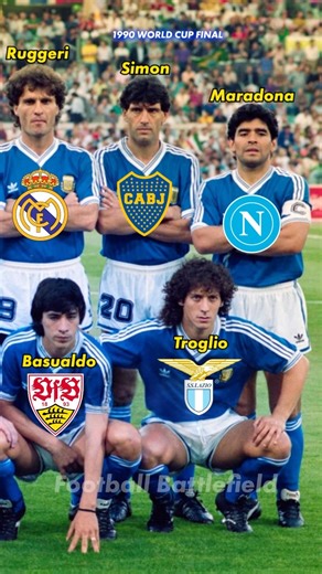 Argentina squad vs Germany 1990 FInal World Cup ❤️Clubs🤔#footballshorts #worldcup #maradona