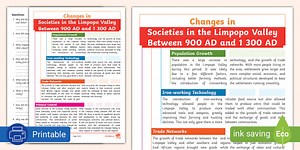 Changes in Societies in the Limpopo Valley Between 900 AD and 1 300 AD
