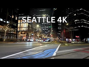 Downtown Walk at Night- Seattle WA 4K