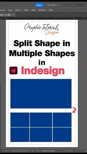 Split Shape in Multiple Shapes in Indesign | #shorts