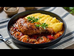 Chicken stew with vegetables, homemade food like grandma's