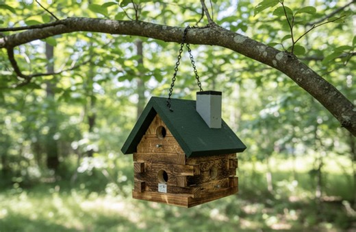 Log Cabin Birdhouse, Wren House, Amish Made From Mushroom Wood - Etsy