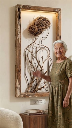 tunning DIY Minimalist Wall Art from Twigs & Grass 🌿💡 (Amazing Result!)