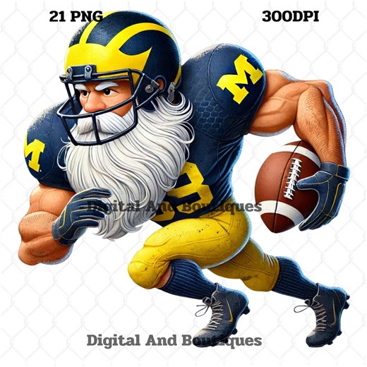 Michigan Football Gnome PNG: Blue & Yellow Gameday Clipart (digital Download) - Etsy