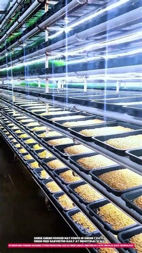 Hydroponic Fodder Growing System Producing 600 kg Fresh Animal Feed With Vertical Rack Technology