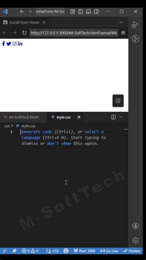 Modern Social Icon Hover Effect Using HTML CSS #shorts #hovereffects #coding #programming #webdesign