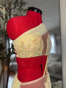 Custom Rhinestone Dance Costume: Lemon Chiffon, Made to Order - Etsy