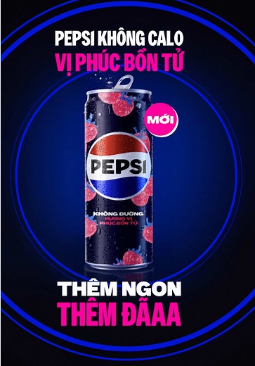 Pepsi Không Calo Vị Phúc Bồn Tử - Thêm Ngon