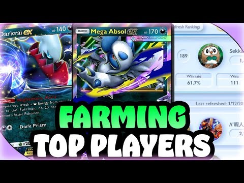 FARMING Top Level Players with Mega Absol EX! 61% Win rate in top 200 Pokemon TCG Pocket
