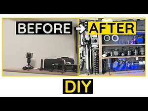 DIYの棚で撮影機材をスッキリ収納しつつYouTube撮影のオシャレなバックグラウンドとしても活用！