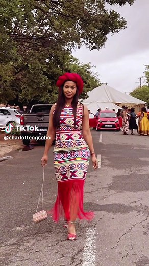 Custom-Made Ndebele Print Wedding Guest Dress