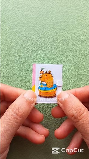 Make a Capybara Mini Sticker Book with Paper | 做个迷你贴纸书，收藏你最爱的贴纸#sticker #papercraft