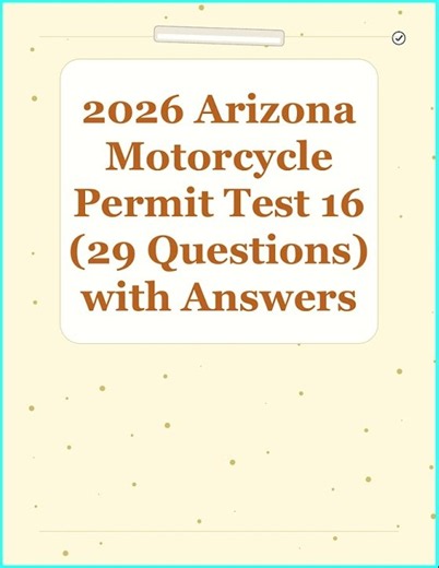 2026 Arizona Motorcycle Permit Test 16: 29 Questions With Explained Answers