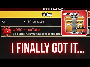 I GOT THE YOUTUBER TITLE!? [Blox Fruits Christmas Event]