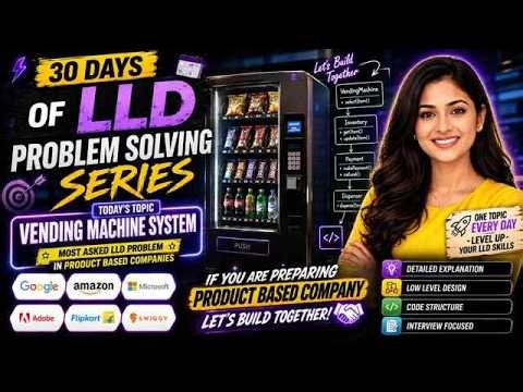 🔴 LIVE: Vending Machine System Design in Java | LLD Interview Question | Product-Based Companies