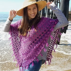 How To Crochet The Boho Poncho - The Purple Poncho