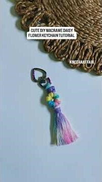 Macrame Daisy Flower Keychain Tutorial #macrame #shorts