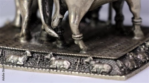 Silver Idol of Amba Maa | Hindu Goddess Murti, Sacred Indian Deity Sculpture, Religious Silver Idol for Home Temple, Puja, Worship, and Spiritual Décor