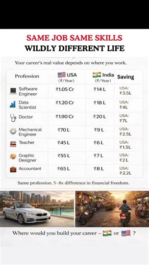 Same Job Same Skills 😲 USA vs India Salary Comparison | Which Country Gives Better Life?