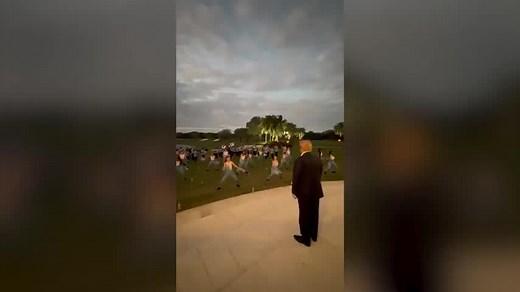 Donald Trump Dances With Cheerleaders During Super Bowl Celebrations