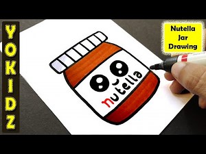 How to draw Nutella jar easy