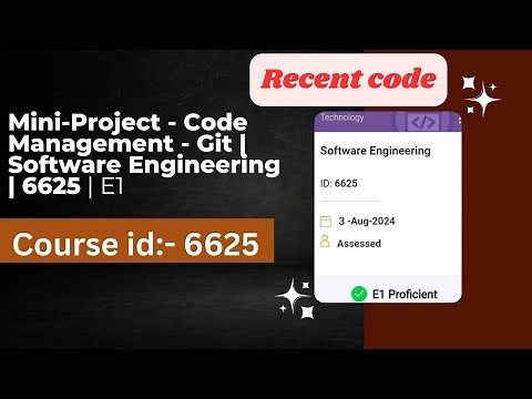 Mini-Project - Code Management - Git | Recent code | 6625 | Software Engineering