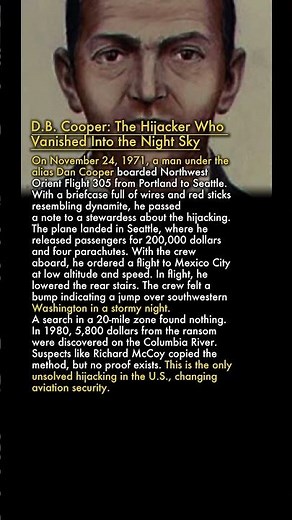 🛩️ D.B. Cooper: The Hijacker Who Vanished Into the Night Sky 🌃🪂
