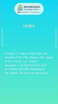What does "Index" mean? | English vocabulary shorts | #index #wordwisdom
