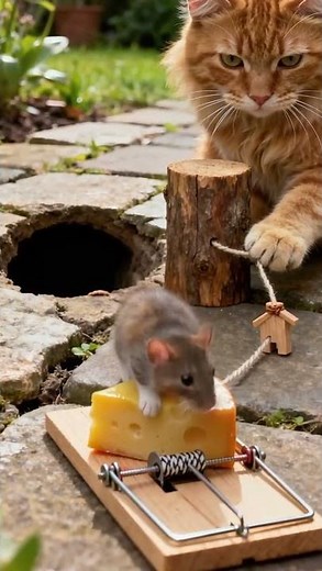 Mouse: 🐀 What's pulling me?#动物实况 #pets #animals #cutepets #动物实况