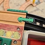 Wooden Train Track Accessories, 8 Pack Colorful Flexible Track Compatible with All Major Brands Train Track, Christmas Birthday Gift for Boys Girls, Train Toys Expansion Pack for Kids Ages 3+