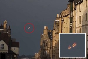 'UFO' baffles residents after continuously hovering over France while lit up