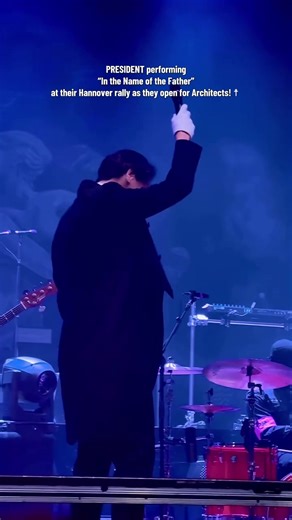 A few nights ago…PRESIDENT joined Architects on their 2026 European Tour, starting in Hannover. Here’s a video of PRESIDENT performing “In the Name of the Father” at their Hannover rally as they open for Architects! ☨ 🎥: daniel_van_lier 🙏 ⚜️ We are a movement. Join us @presidentbandupdates for updates! #presidentband #president #inthenameofthefather #architects #rally