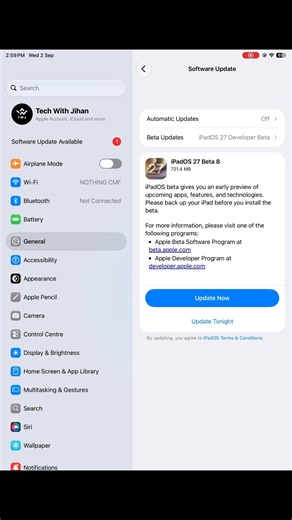 iPadOS 27 beta 8 update finally released