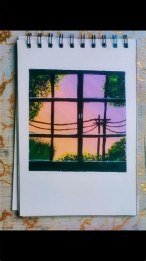 Easy acrylic painting for beginners|Acrylic window painting|#acrylicpainting #art #short#satisfying