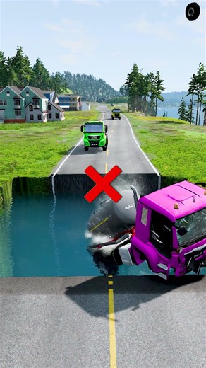 Tanker trucks vs huge water pit #40 | BeamNG Peak | #monstertruck #beamngdrivemods #beamnglive