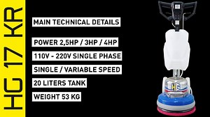 35K views · 226 reactions |  HG 17 KR single disc machine.  Powerful, Reliable and Quiet 狼. Thanks to the complete range of accessories available, it is the ideal solution for any surface! .  info@hypergrinder.com  +39 324 828 2674 | HyperGrinder | Facebook