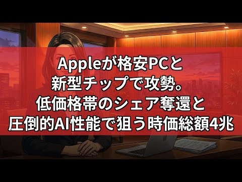 【特集】Apple時価総額4兆ドルへの布石、599ドルの格安Mac投入とAIチップ革命の全貌