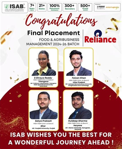 Final Placement Highlights | Celebrating Student Achievements at ISAB