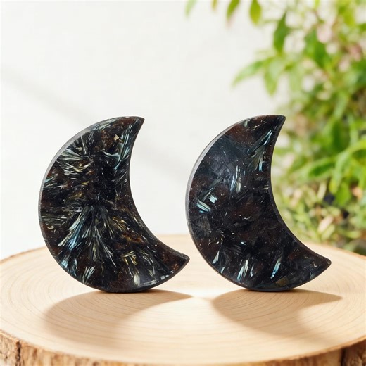 Firework Stone Moon Carving Hand Carved Crystal Crescent - Etsy