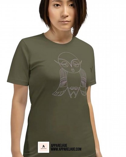 Minimalist Purple Owl Line Art T-Shirt – Aesthetic Graphic Tee, Unisex t-shirt