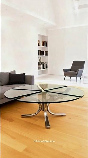 Glass Table that Transforms from Round to Square | Stylish Convertible