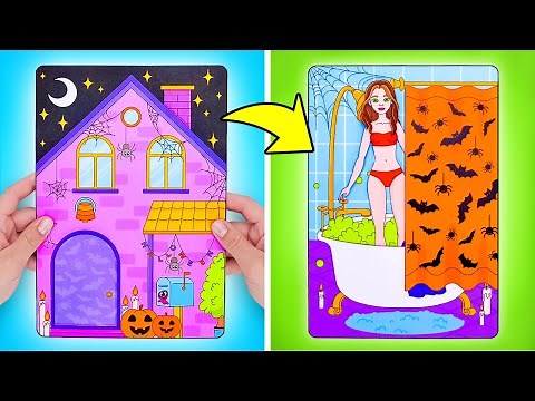 Halloween Makeover for Paper Dolls! 👻 Cut Out Playset by Slime Sam