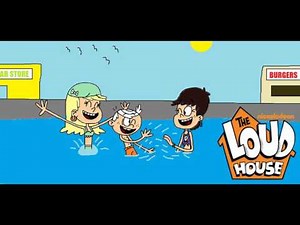 The Loud House in: Lincoln, Leni and Luna playing in the pool