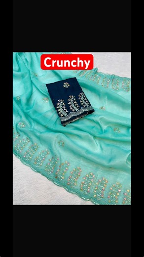 😍Rs 1299/ only soft crunchy work #saree #silkfabric