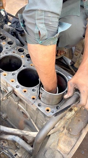 Satisfiy Cylinder block sleeve removing tutorial #engineblock ##shortsfeed #foryou #viral #yt