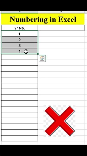 Numbering in Excel Sheet#exceltips #excel