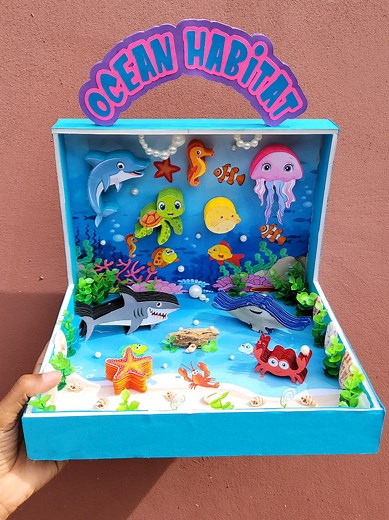 Ocean Habitat Diorama Project for School
