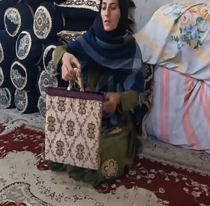 Teaching how to sew a handmade basket with cotton and Iranian tailoring fabric | Outdoor Cooking