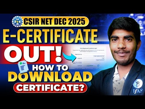 How to Download CSIR NET E-Certificate?
